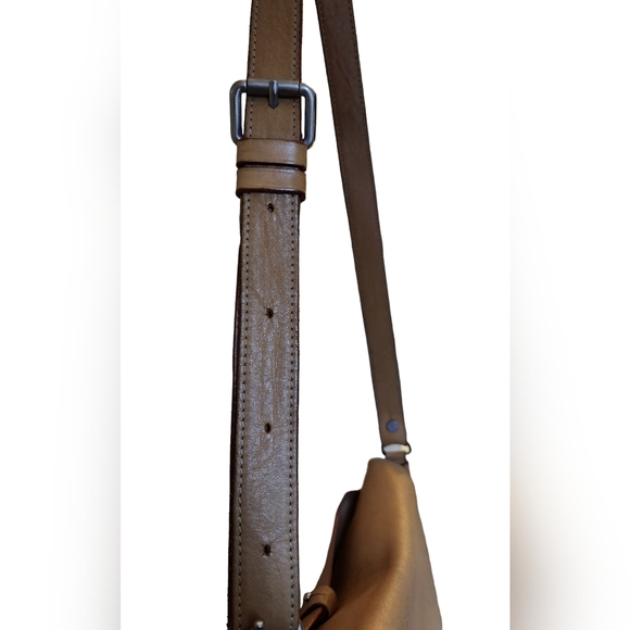 Dooney & Bourke Crossbody HOBO Bag Tote Purse Leather Large Tan Silver RARE - Picture 11 of 16